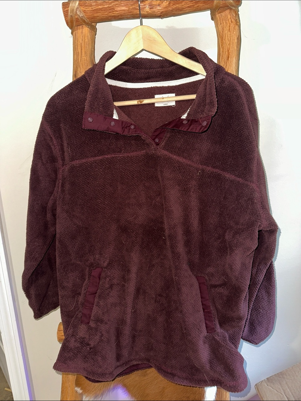 Thread & Supply Brown Maroon soft snap t fleece